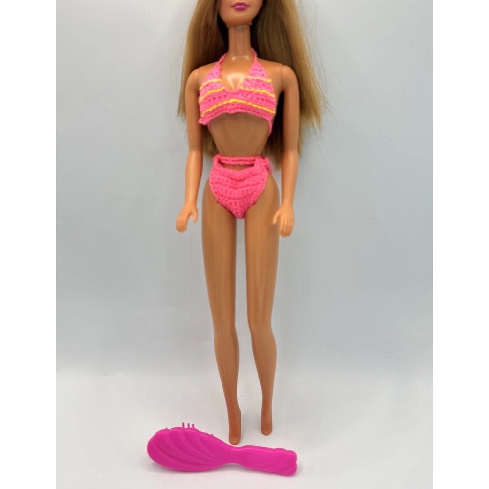 Vintage 1998 Barbie Butterfly Art Original Outfit & Pink Brush Mattel #29403